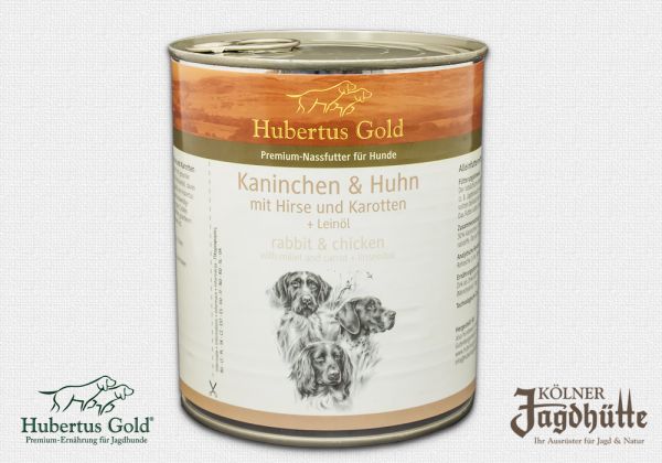 Bild Hubertus Gold: Kaninchen & Huhn mit Hirse und Karotten, Premium Nassfutter